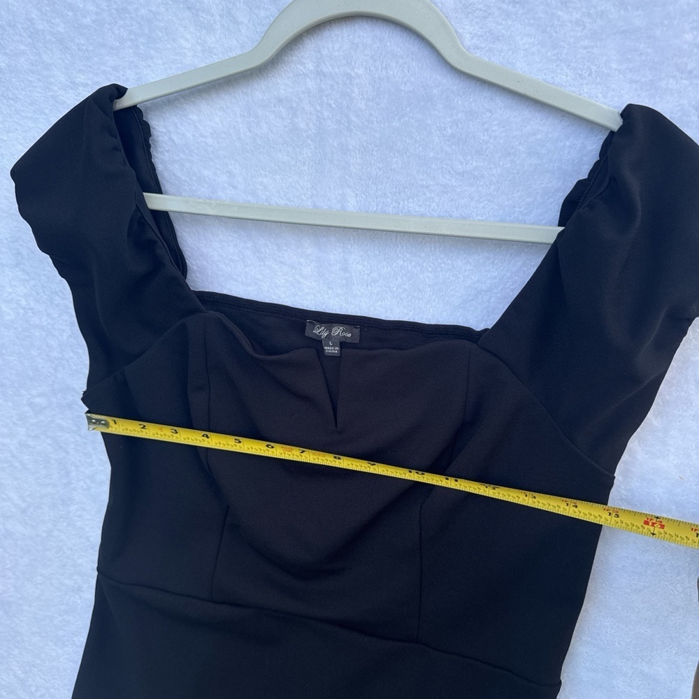 LILY ROSE Classic Black Mini Dress size L - Picture 7 of 9